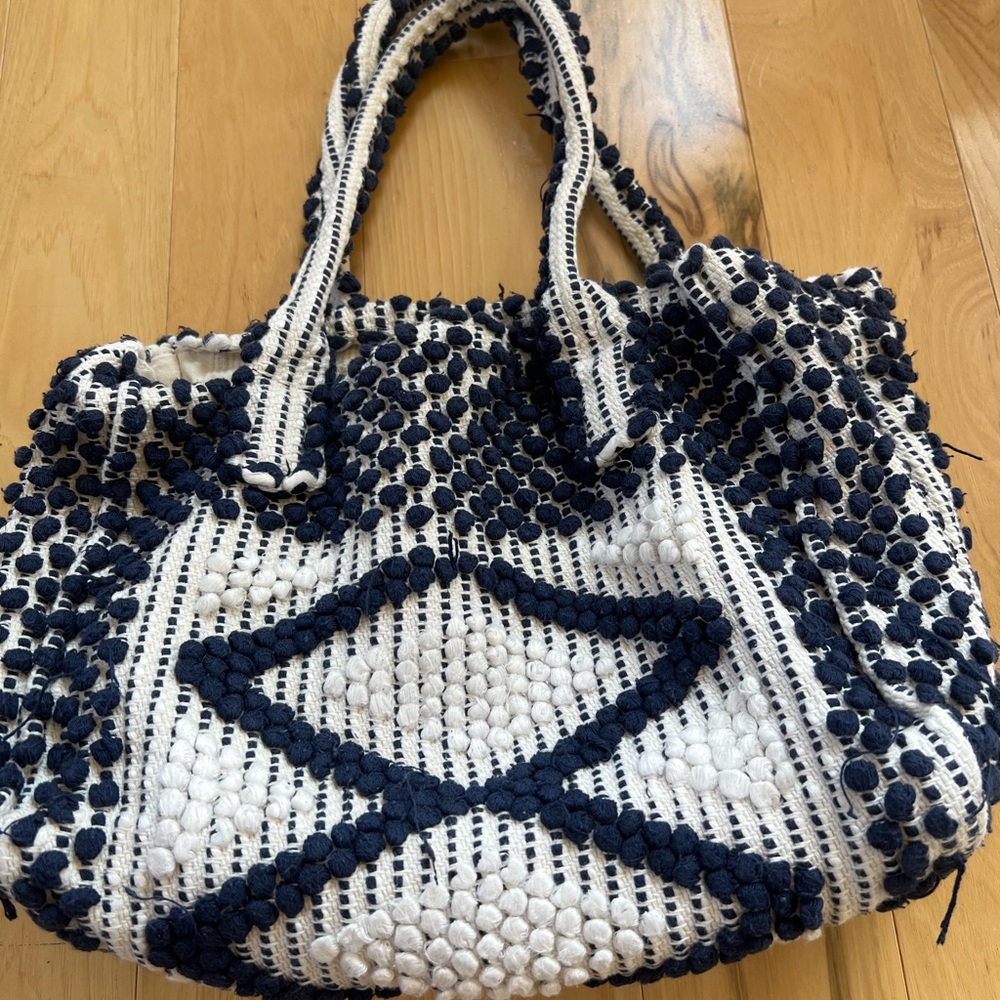 Stylish Navy and White Tote Bag